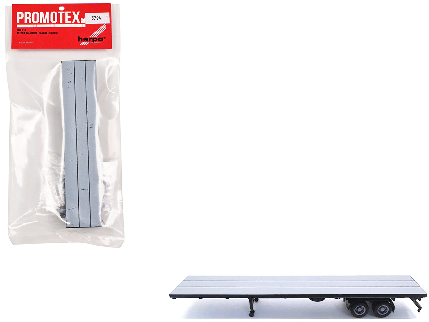 48ft Flatbed Trailer Gray Top 1/87 (HO) Plastic Model by Promotex free shipping USA