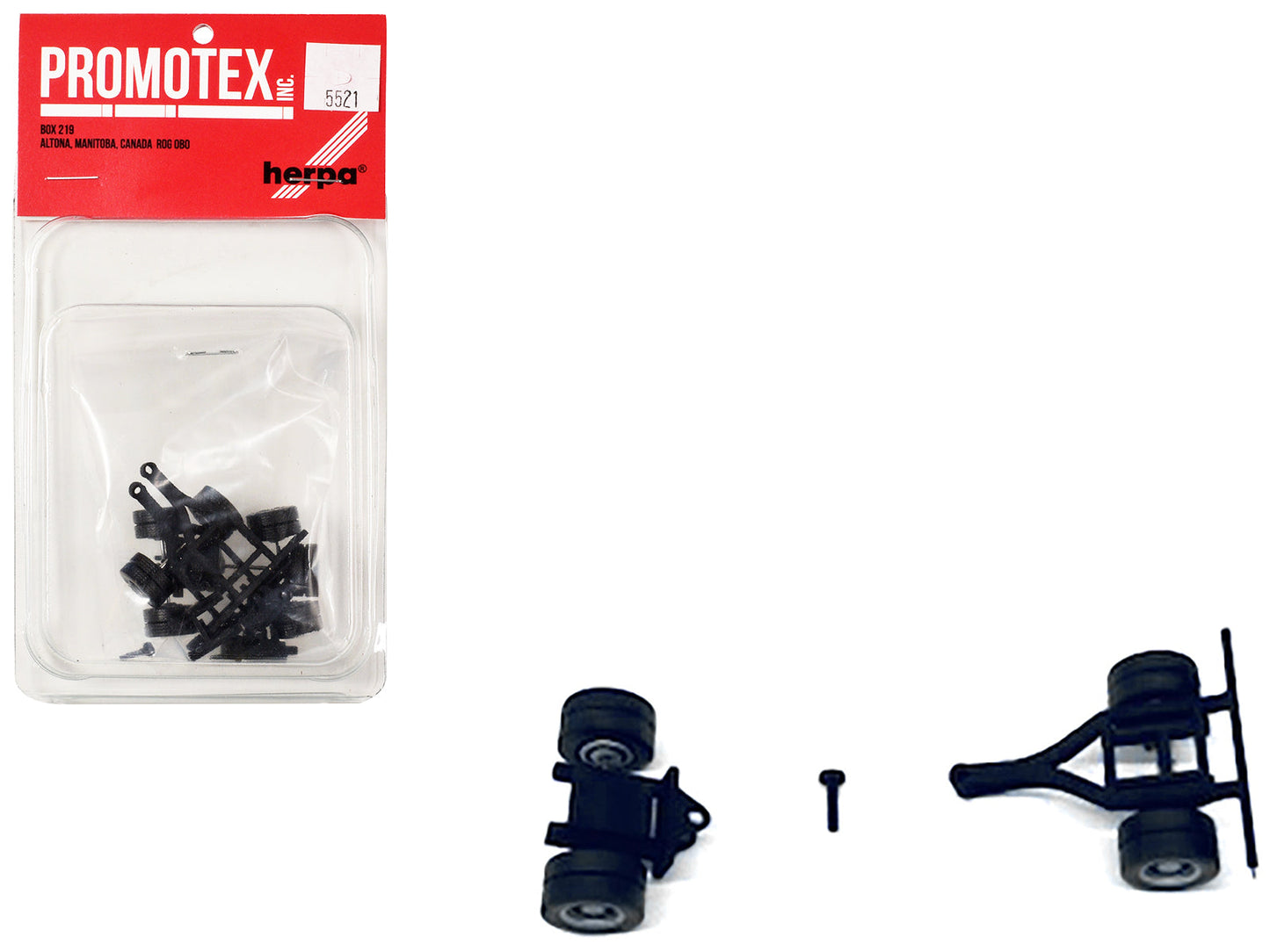 Lowboy Single Axle Booster with Integrated Rear Axle and Fenders (2 Sets) 1/87 (HO) Plastic Model by Promotex free shipping USA