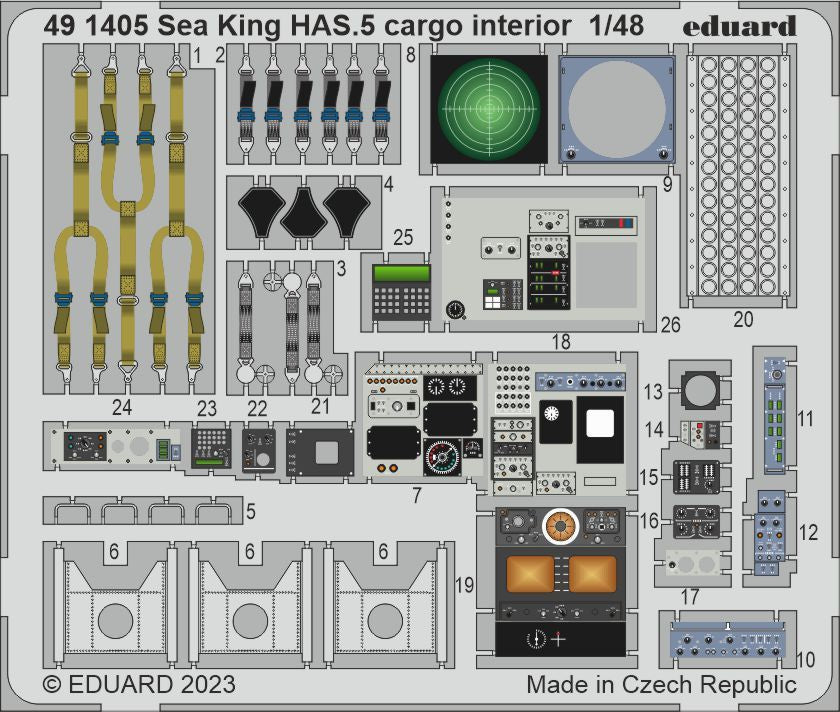 Eduard 491405 1/48 Aircraft- Sea King HAS5 Cargo Interior for ARX (Painted)