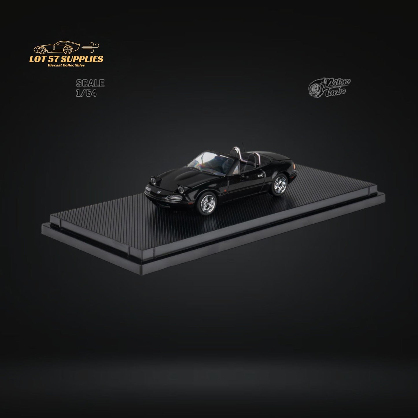 MicroTurbo Eunos Roadster MX-5 Customized Metallic Black 1:64