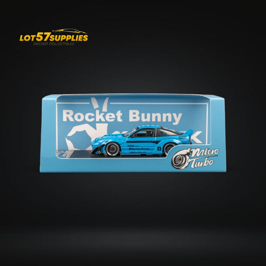 MicroTurbo Nissan 180SX Pandem Rocket Bunny Baby Blue 1:64