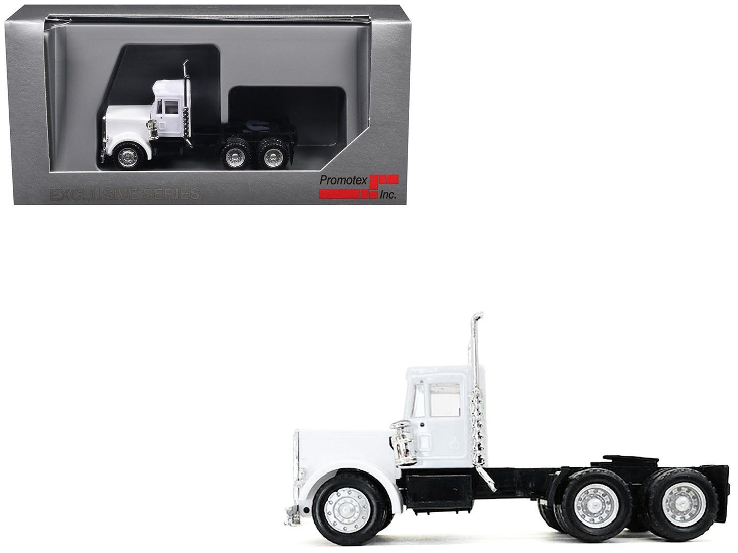 Peterbilt Short Day Cab White 1/87 (HO) Plastic Model Car by Promotex free shipping USA
