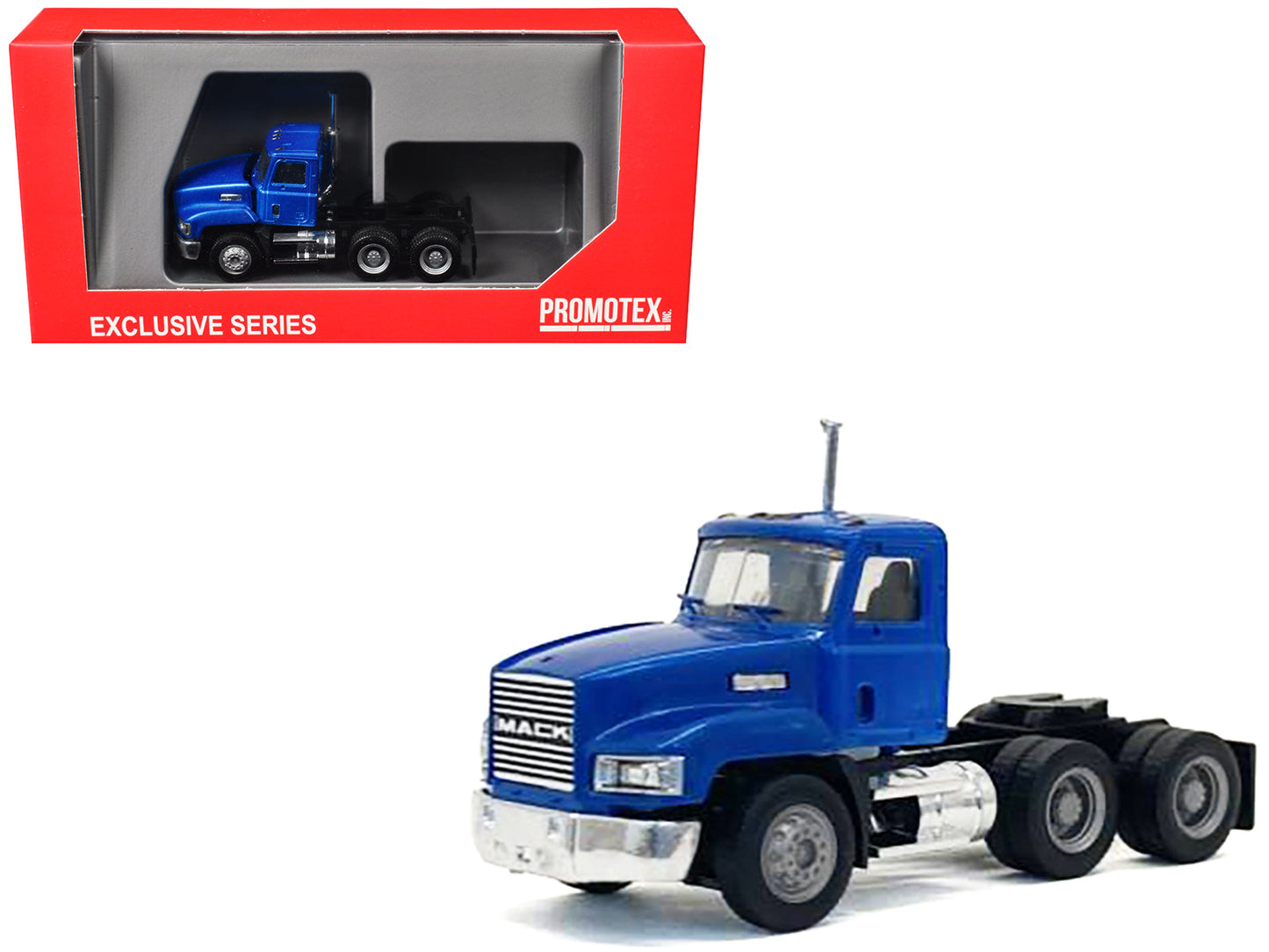 Mack 603 Short Day Cab Blue Metallic 1/87 (HO) Plastic Model Car by Promotex free shipping USA