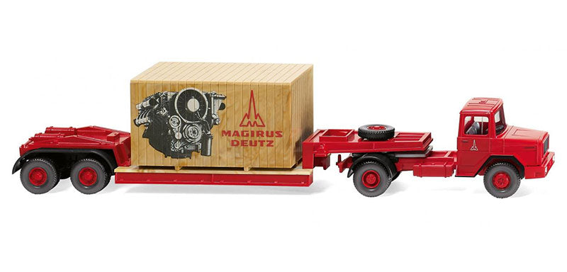 Wiking 050305 1/87 Scale Magirus Deutz - Lowboy Truck-Trailer