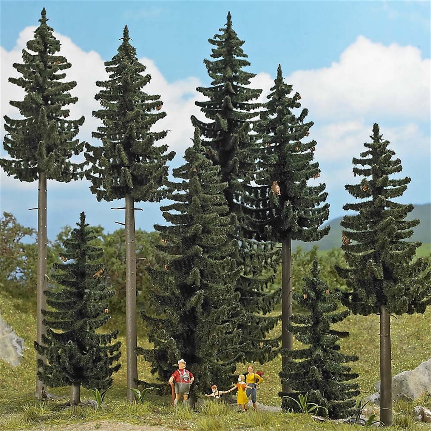 Busch 6391 HO Scale Spruce Forest with Animals Set