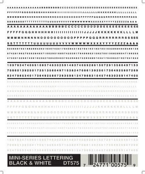 Woodland Scenics DT575 Lettering Black & White Train Decal Sheet