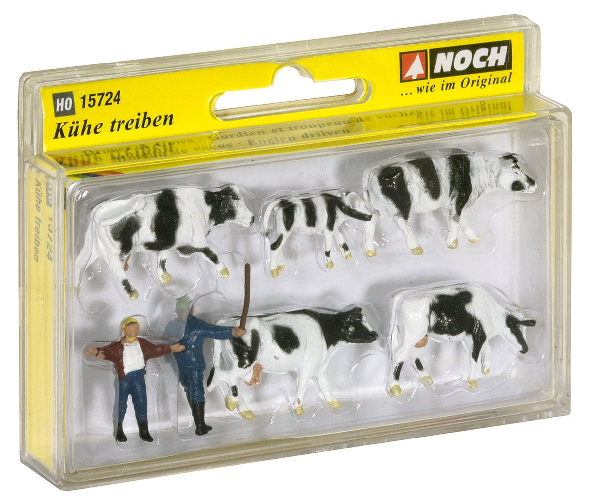 Noch 15724 HO Scale Cows Figure Set, 5 Cows & 2 Herders