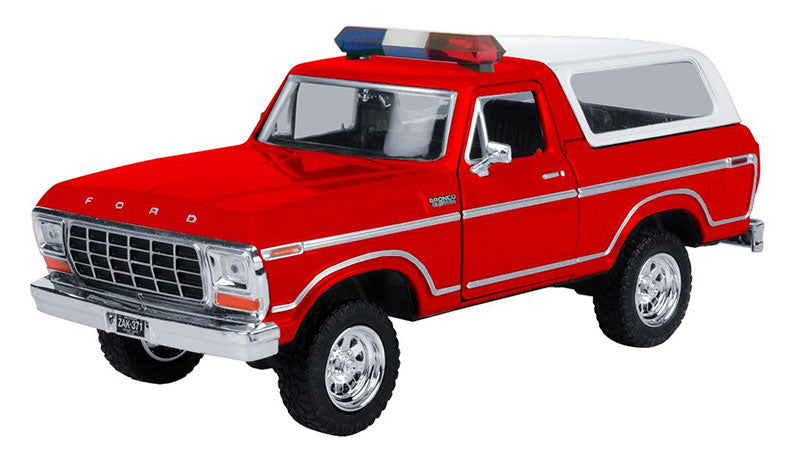 Motormax 76983R 1/24 Police 1978 Ford Bronco Hard Top, Red