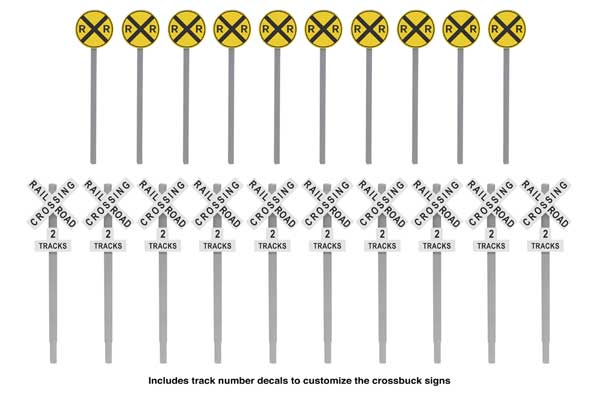 Walthers SceneMaster 4197 HO Railroad Crossing Signs Set