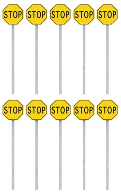 Walthers SceneMaster 4211 HO Stop Signs pkg(10) Yellow
