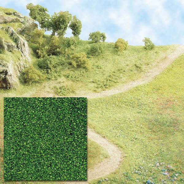 Busch 7053 A Scale Grass Scatter Material Ground Cover -- Medium Green