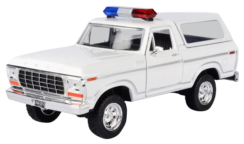 Motormax 76983WT 1/24 1978 Ford Bronco Hard Top Police, White