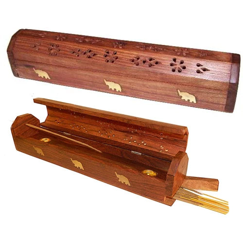 Incense Burner - Storage Wooden Box ~ elephant by OMSutra