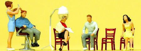 Preiser 10569 HO Scale Working People At the Hairdresser pkg(5)