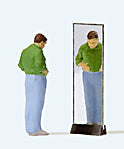 Preiser 28161 HO Scale Man Trying On Pants w/Mirror