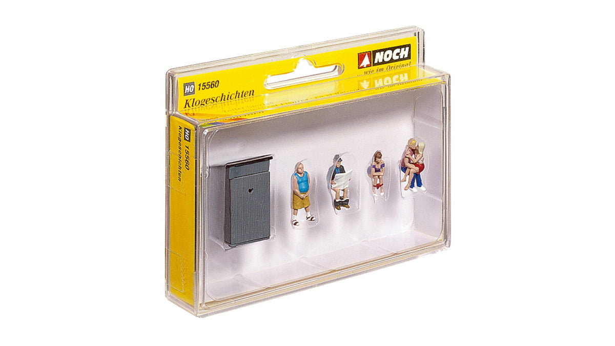 Noch 15560 HO Scale Toilet Stories, 5 Figures & Outhouse