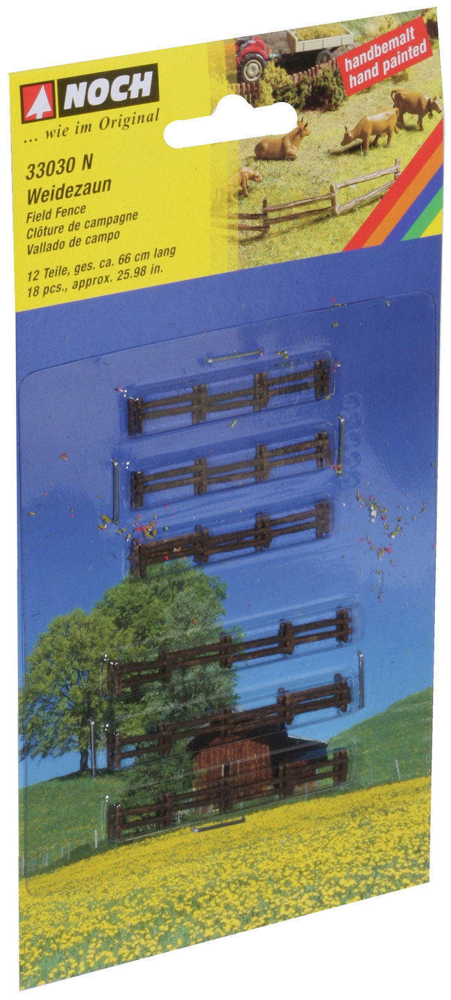 Noch 33030 N Scale Uneven Field Fence Kit, 12 Pieces, 66 cm