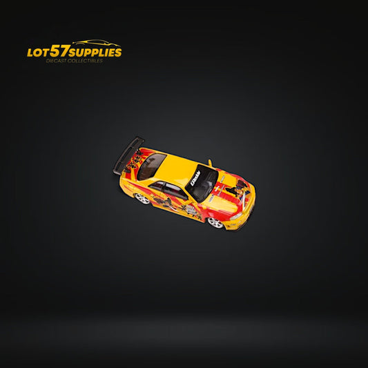 Fast Speed Nissan Skyline GT-R R34 Z-Tune Yellow-Red Livery 1:64