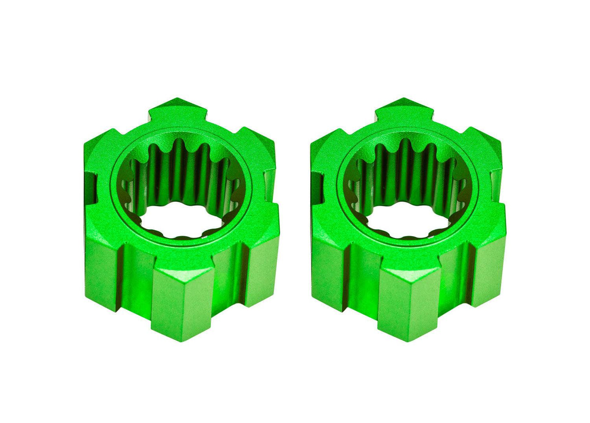 Traxxas 10954-GRN Green Aluminum Front Hex Hubs & Clips (2) Funco Pro Scale
