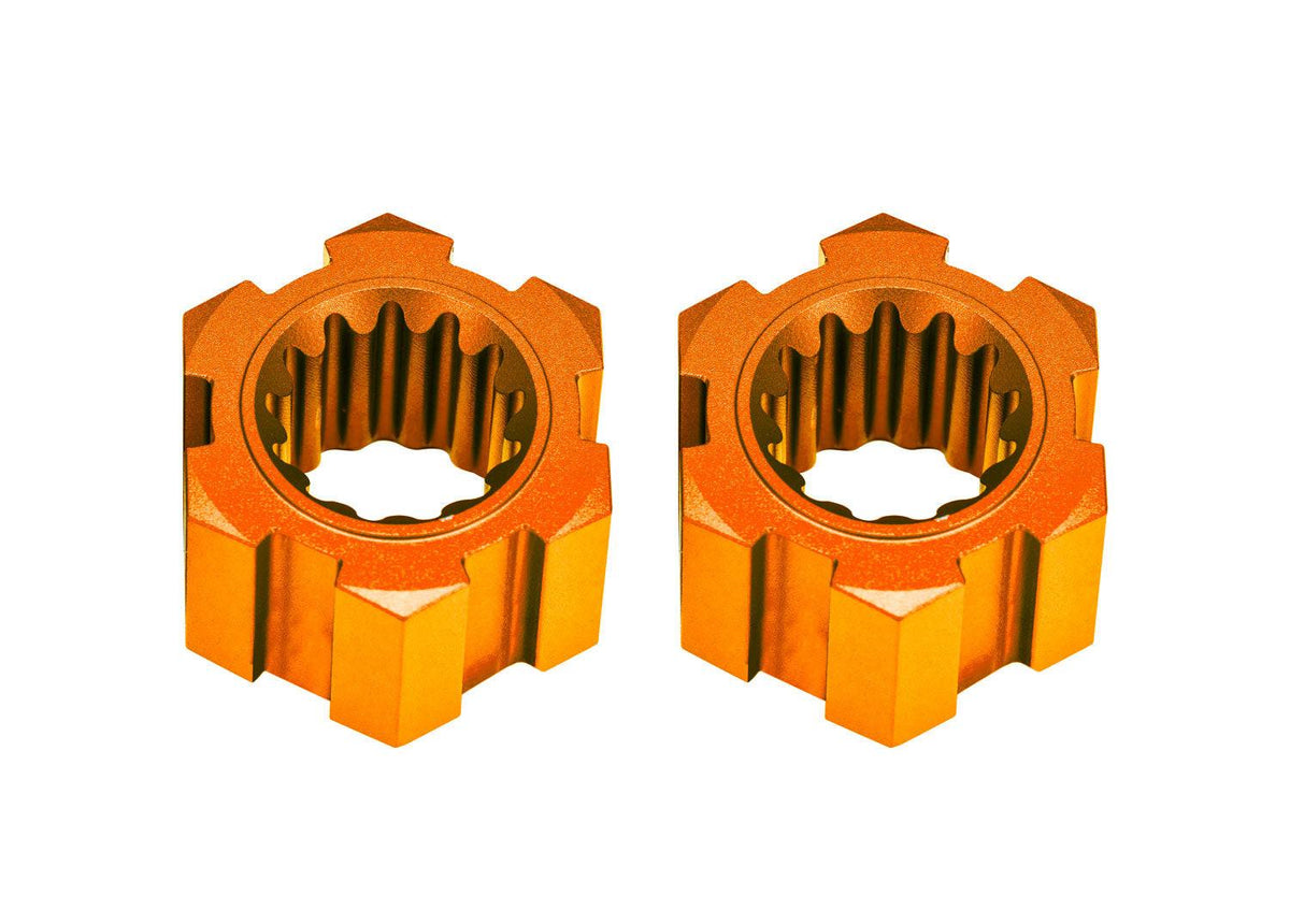 Traxxas 10954-ORNG Orange Aluminum Front Hex Hubs & Clips (2) Funco Pro Scale