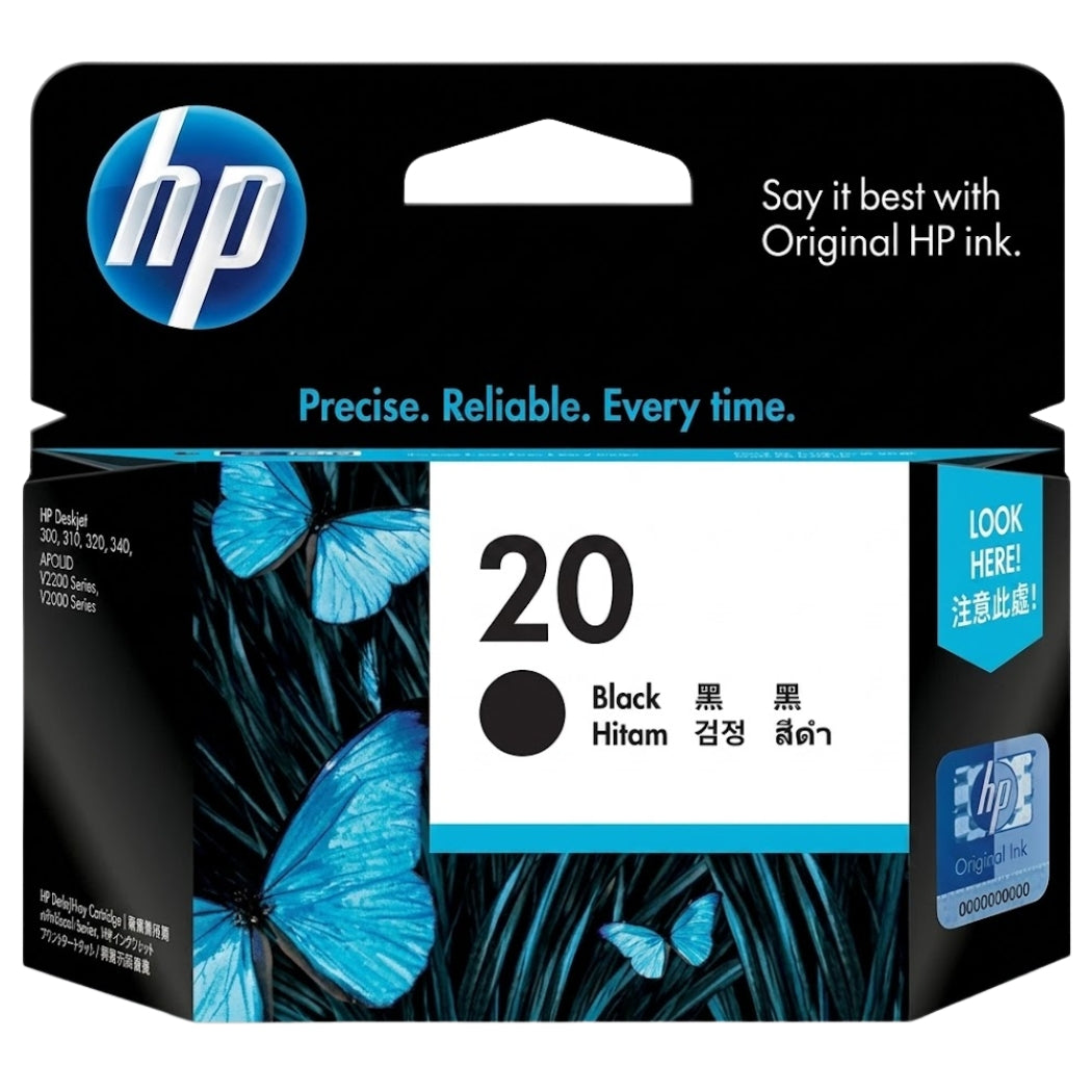 New, Pre-Owned - HP 20 Standard-Yield Black Ink Cartridge, C6614A