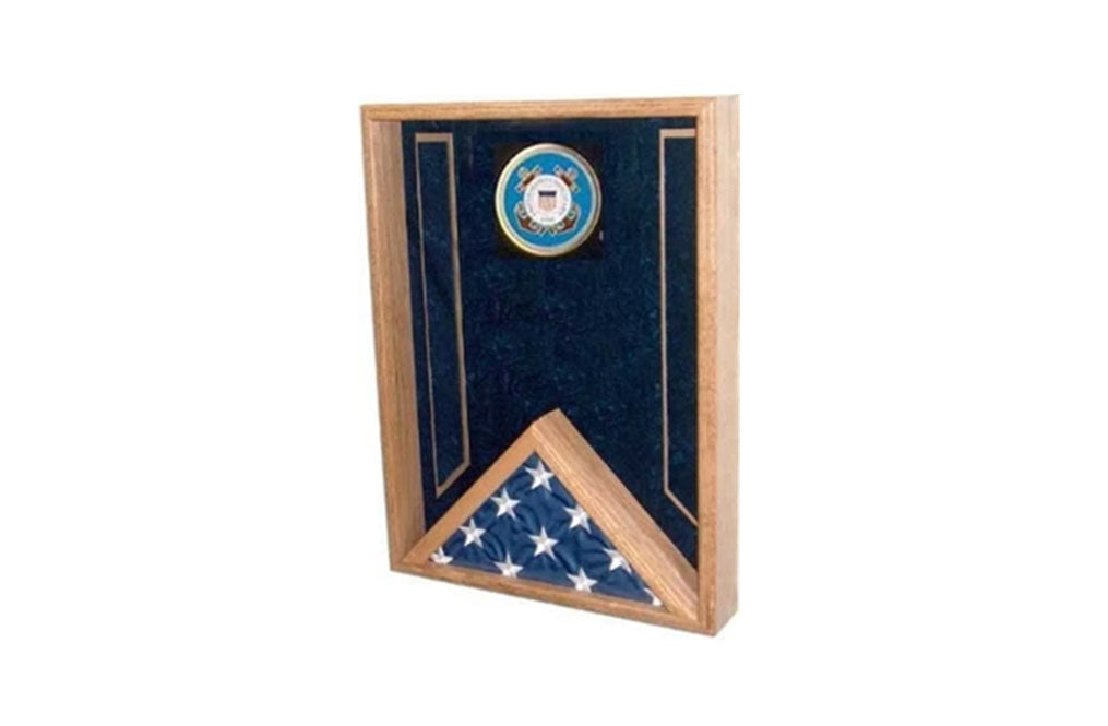Flag Connections Navy Flag Display Case , flag shadow Box, USA Military Emblem