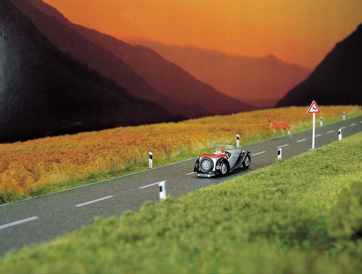 Busch 6033 HO/TT Scale Asphalt Country Road, White Lines, 1m