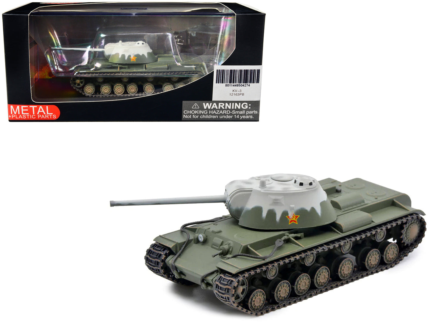 Soviet Kliment Voroshilov KV-3 Heavy Tank Winter Camouflage 1/72 Diecast Model by Panzerkampf free shipping USA