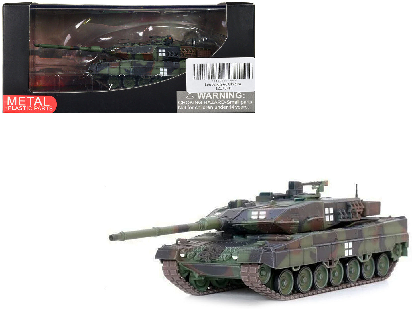 Leopard 2A6 Main Battle Tank Green Camouflage "Ukrainian Army" "Armor Premium" Series 1/72 Diecast Model by Panzerkampf free shipping USA