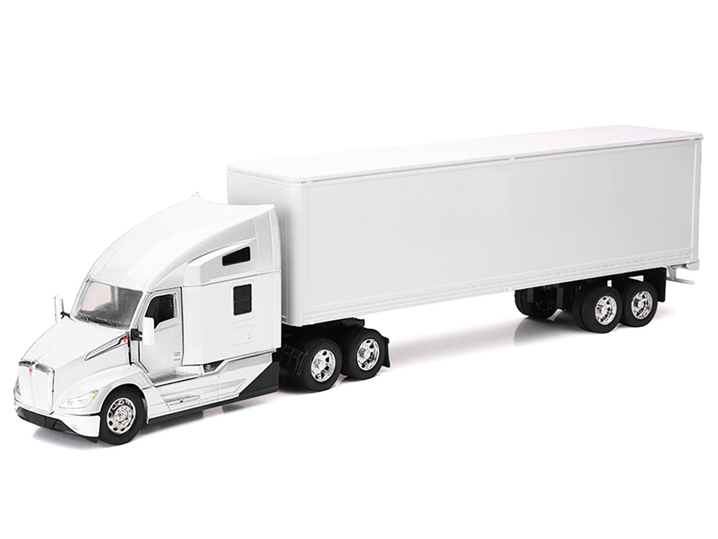 Kenworth T680 Truck White with Dry Van Trailer White "Long Haul Trucker" Series 1/32 Diecast Model by New Ray free shipping USA