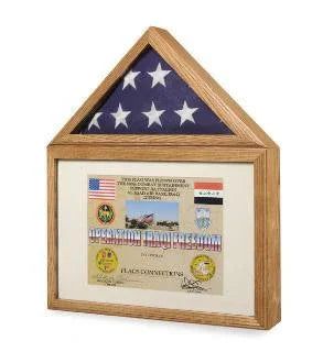 Flag display case - Flag shadow box, flag and medals Case, 8 1/2-in. x 11-in. certificate
