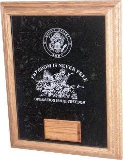 Awards Display Case, Laser Engraved Soldier Case - Oak