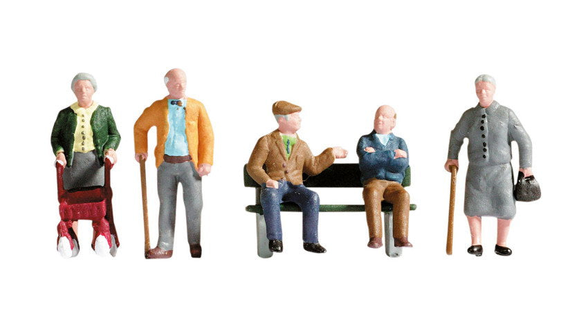 Noch 15551 HO Scale Senior Citizens Set, 5 Figures