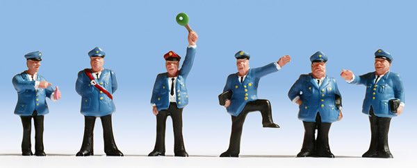 Noch 15280 HO Scale Railroad Personnel -- Blue Uniforms pkg(6)
