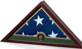Military Frame, Military Flag Display Case, Mahogany Wood