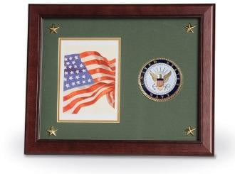 Navy Medallion Frame, Navy Photo and Medallion Frame