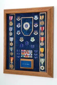 Awards Display Case - Military Colored Medallions