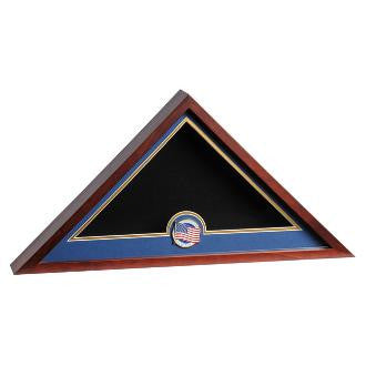 Mahogany Flag Display Case With US Medallion