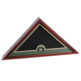 Army Flag Medallion Display Case,Flag Cases - Mahogany