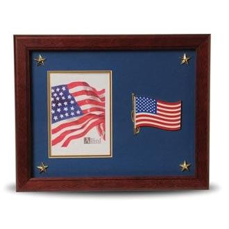 American Flag Medallion 5 by 7 Picture Frame with Golden Stars.