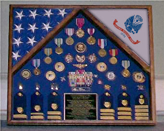 Marine Corps 2 Flag Shadow Box Display Case.