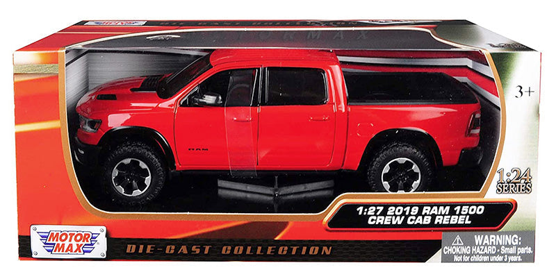 Motormax 79358R 1/27 2019 Ram 1500 Rebel Crew Cab Pickup, Red