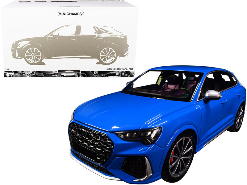 2019 Audi RS Q3 Sportback Blue Limited Edition to 240 pieces Worldwide 1/18 Diecast Model Car by Minichamps free shipping USA