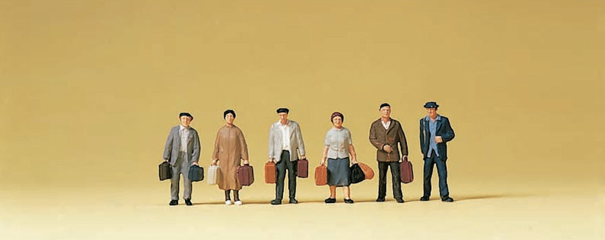 Preiser 79143 N Scale Travelers with Luggage Figure Set