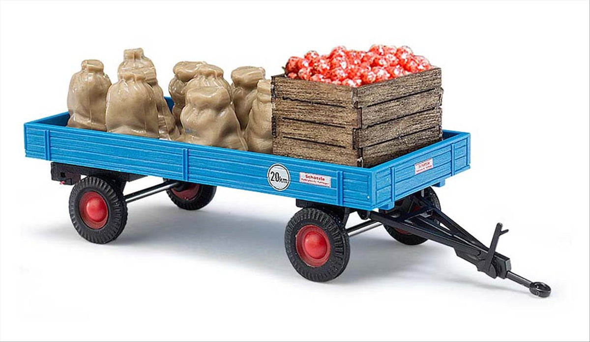 Busch 44995 HO Scale Low-Side Trailer w/Apple Load
