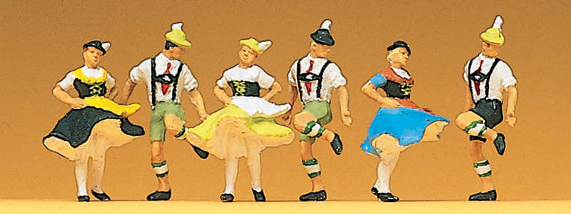 Preiser 10240 HO Scale Bavarian Folk Dancers Figure Set