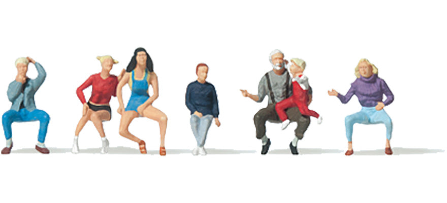 Preiser 79212 N Scale Seated Grandfather & Children Figures