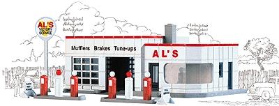 Walthers Cornerstone 3243 N Al's Victory Service Gas Station Kit