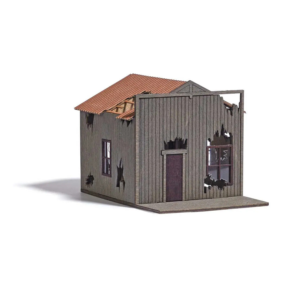 Busch 9718 HO Scale Dilapidated North American House -- Laser-Cut Kit