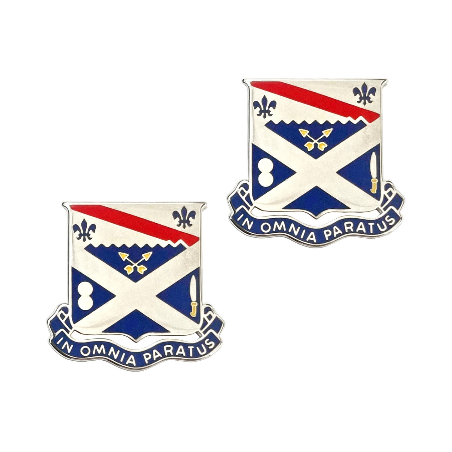 U.S. Army 18th Infantry Regiment - "In Omnia Paratus" crest (pair)